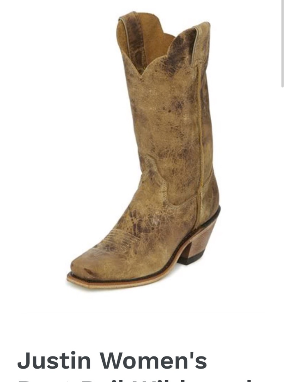 Justin Boots Distressed Tan Western Cowgirl Boot